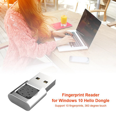 Mini USB modul čitača otiska prsta Uređaj Biometrijski skener za Windows 10 Hello Dongle Prijenosna računala Sigurnosni ključ USB sučelje