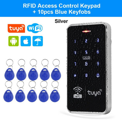 Wifi Tuya Smart Access Controller RFID-klaviatuur IP68 veekindel puutetundlik klaviatuur 13,56MHz parooliluku APP kaugjuhtimissüsteem