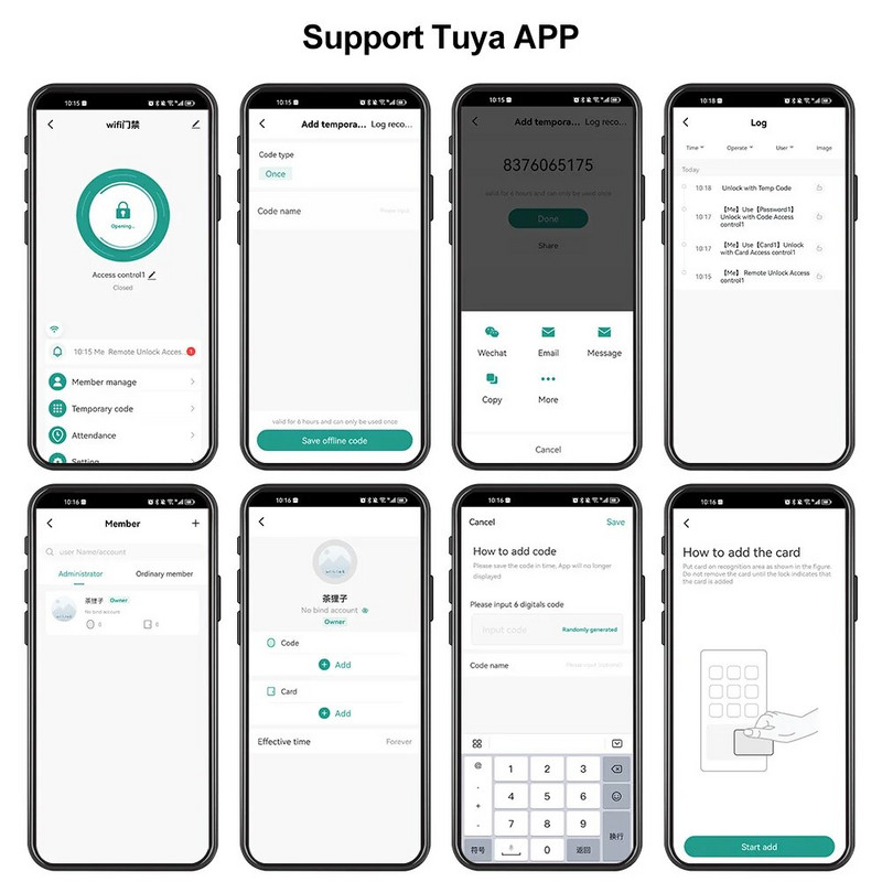 Wifi Tuya Smart Access Controller RFID-klaviatuur IP68 veekindel puutetundlik klaviatuur 13,56MHz parooliluku APP kaugjuhtimissüsteem