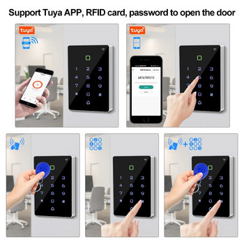 Πληκτρολόγιο ελέγχου πρόσβασης WiFi Tuya APP Αδιάβροχο RFID Ελεγκτής πληκτρολογίου Reader Αφής οπίσθιος φωτισμός ανοιχτήρι πόρτας WG26 Συναγερμός εξόδου