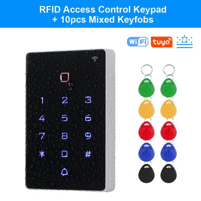 WiFi Tuya APP Control acces Tastatură Impermeabil RFID Tastatură Controller Cititor Iluminare tactilă Deschidetor de uși WG26 Ieșire Alarmă