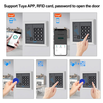 Tuya WiFi клавиатура за контрол на достъпа 125KHz самостоятелен контролер за достъп Четец на карти WG26 Интелигентно приложение за отваряне на врати Безключова парола