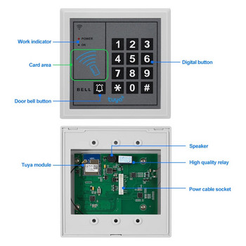 Πληκτρολόγιο ελέγχου πρόσβασης WiFi Tuya 125KHz Αυτόνομος ελεγκτής πρόσβασης Αναγνώστης καρτών WG26 Smart APP Άνοιγμα πόρτας Κλείδωμα με κωδικό χωρίς κλειδί