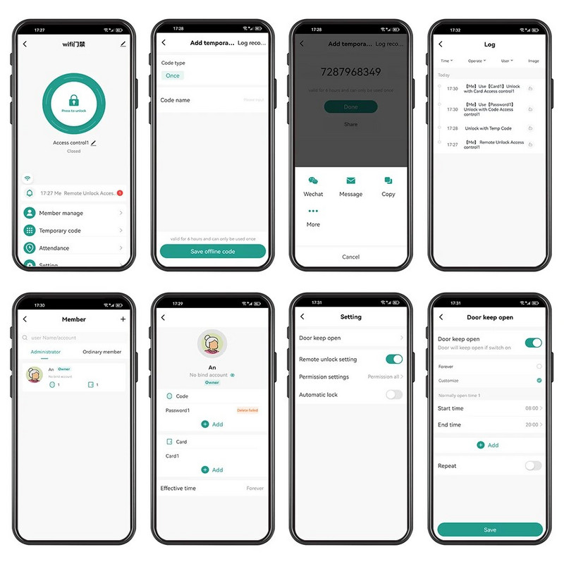 Tuya WiFi piekļuves kontroles tastatūra 125KHz savrupa piekļuves kontrollera karšu lasītājs WG26 Smart APP durvju atvērējs bez atslēgas paroles slēdzene
