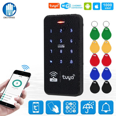 Wifi Tuya Smart Access Controller RFID billentyűzet IP68 vízálló érintőgombos 13.56MHz jelszavas zár APP távirányító rendszer