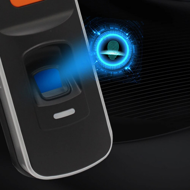 RFID 125KHz juurdepääsukontrolli lugeja Sõrmejälje biomeetriline süsteem Sõrmejälgede juurdepääsukontroller WG26 sisend/väljund tugi SD-kaardi