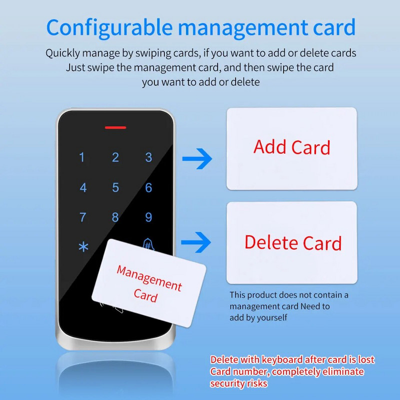 Έλεγχος πρόσβασης Πληκτρολόγιο Digicode RFID 125KHz Πληκτρολόγιο οπίσθιου φωτισμού Άνοιγμα πόρτας αφής Σύστημα ελέγχου πρόσβασης Wiegand Reader 2000 Χρήστες