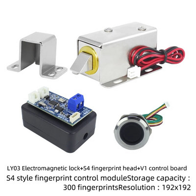 DC3.5V-15V Elektromagnētiskās slēdzenes V1 vadības moduļa ūdensnecaurlaidīga pirkstu nospiedumu galviņas pārbaude, identifikācija un atbloķēšana