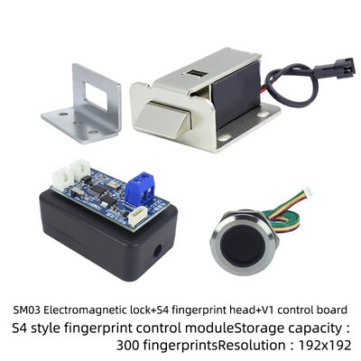 DC3.5V-15V Elektromagnētiskās slēdzenes V1 vadības moduļa ūdensnecaurlaidīga pirkstu nospiedumu galviņas pārbaude, identifikācija un atbloķēšana