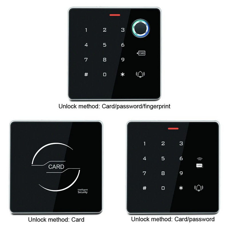 Ūdensnecaurlaidīga piekļuves kontrole Eleganta metāla tastatūra RFID karte 125Khz fona apgaismojuma tastatūra Atsevišķs kontrolieris durvju releja slēdzenes atvērējs