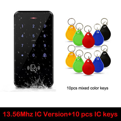 IP68 vízálló beléptető billentyűzet kültéri érintőképernyős RFID beléptető vezérlő ajtónyitó rendszer elektronikus zár 125 kHz kulcskártya