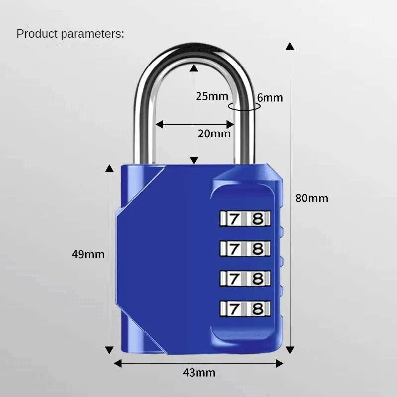 Galiu nustatyti savo slaptažodį medinės dėžės mažų baldų spintelės stalčių lagaminų laikymo krepšio sporto salės skaitmenų derinio spyna