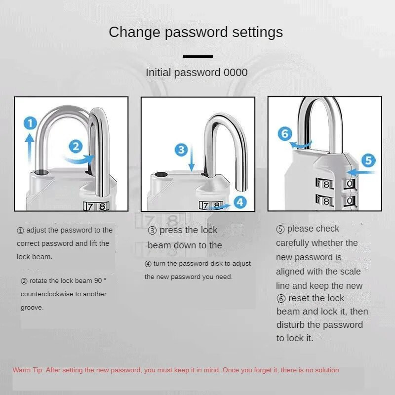 Galiu nustatyti savo slaptažodį medinės dėžės mažų baldų spintelės stalčių lagaminų laikymo krepšio sporto salės skaitmenų derinio spyna