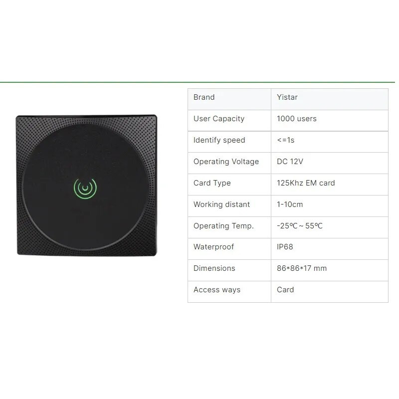 Ūdensizturīgs 13.56MHZ un 125KHZ piekļuves kontroles karšu vilkšana Wiegand karšu lasītājs Mifare vai EM karšu vilkšana kontroles karšu lasītājs