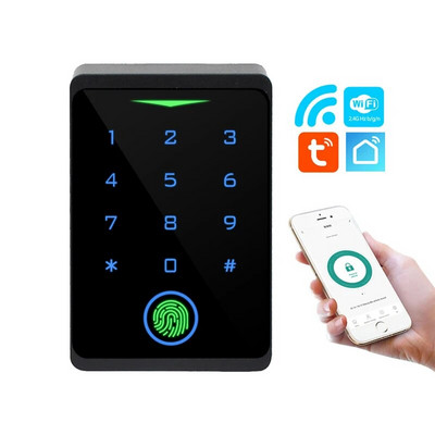 Tuya APP ajtózár IP66 vízálló kulcs nélküli ujjlenyomat WIFI beléptető önálló billentyűzet ujjlenyomat EM RFID kártya ajtóbejárat
