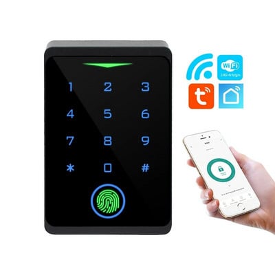 Tuya APP ajtózár IP66 vízálló kulcs nélküli ujjlenyomat WIFI beléptető önálló billentyűzet ujjlenyomat EM RFID kártya ajtóbejárat