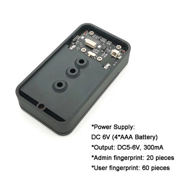 K236-A DC6V 4*AAA батерия с ниска консумация на енергия Административна/потребителска контролна платка с пръстови отпечатъци с кутия за батерии за система за достъп до врати