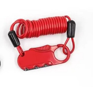 Ūdensnecaurlaidīga viegla 3 ciparu piekaramā slēdzene, augstas drošības motocikla ķiveres kabeļa slēdzene velosipēda ievelkamās bagāžas ķiveres slēdzenei