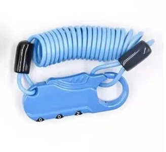 Ūdensnecaurlaidīga viegla 3 ciparu piekaramā slēdzene, augstas drošības motocikla ķiveres kabeļa slēdzene velosipēda ievelkamās bagāžas ķiveres slēdzenei