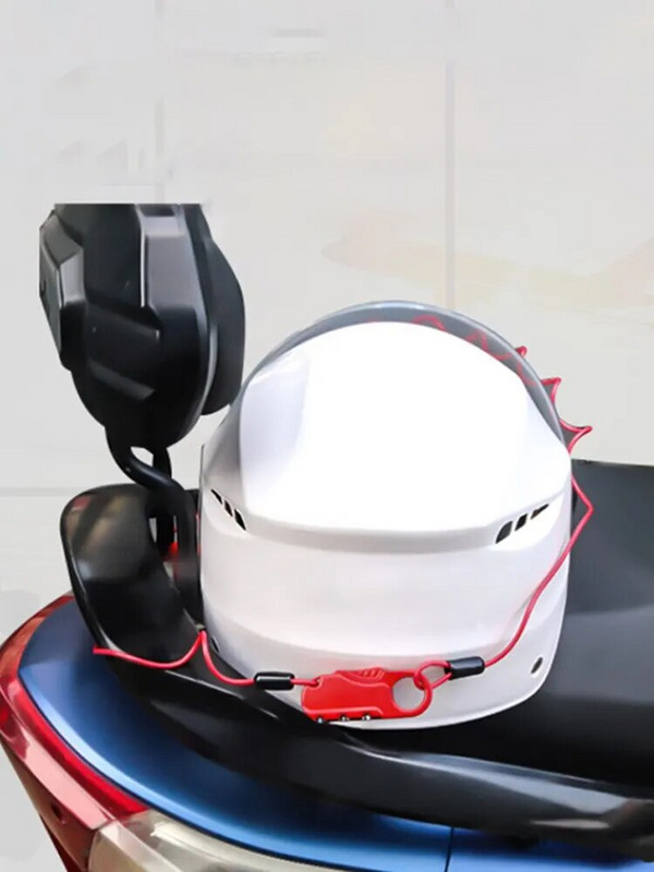 Ūdensnecaurlaidīga viegla 3 ciparu piekaramā slēdzene, augstas drošības motocikla ķiveres kabeļa slēdzene velosipēda ievelkamās bagāžas ķiveres slēdzenei