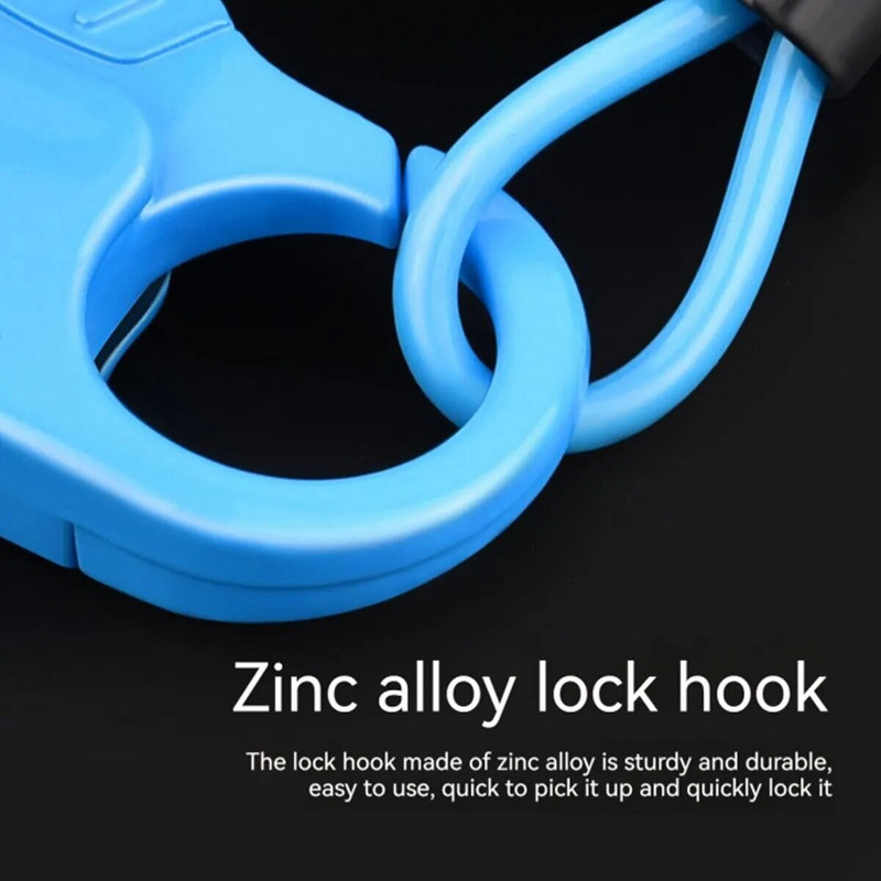 Ūdensnecaurlaidīga viegla 3 ciparu piekaramā slēdzene, augstas drošības motocikla ķiveres kabeļa slēdzene velosipēda ievelkamās bagāžas ķiveres slēdzenei