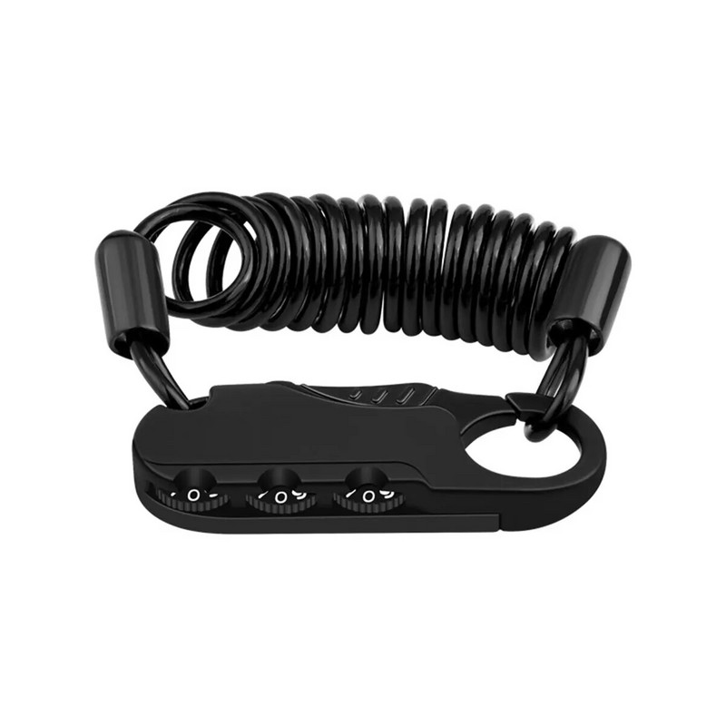 Ūdensnecaurlaidīga viegla 3 ciparu piekaramā slēdzene, augstas drošības motocikla ķiveres kabeļa slēdzene velosipēda ievelkamās bagāžas ķiveres slēdzenei