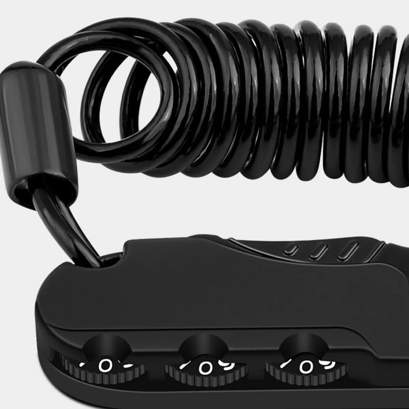 Ūdensnecaurlaidīga viegla 3 ciparu piekaramā slēdzene, augstas drošības motocikla ķiveres kabeļa slēdzene velosipēda ievelkamās bagāžas ķiveres slēdzenei