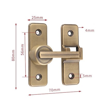 90 laipsnių 180 laipsnių tvirtas durų spynos vidinis durų varžtas Šviečiantis varžtas Senamadiškas paviršinis montuojamas kambario durų skląsčiui
