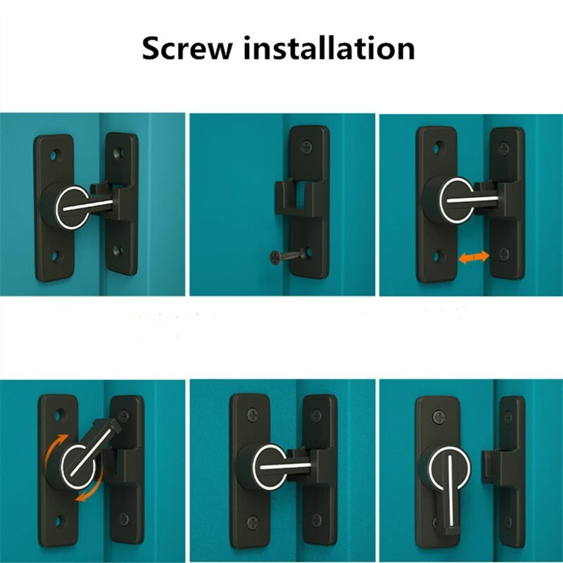 90 laipsnių 180 laipsnių tvirtas durų spynos vidinis durų varžtas Šviečiantis varžtas Senamadiškas paviršinis montuojamas kambario durų skląsčiui