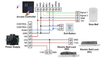 IP68 Αδιάβροχο οπίσθιο φωτισμό Έλεγχος πρόσβασης πληκτρολογίου 125Khz 13,56Mhz RFID Access Controller Rfid Reader Magnetic Lock Opener 5000user