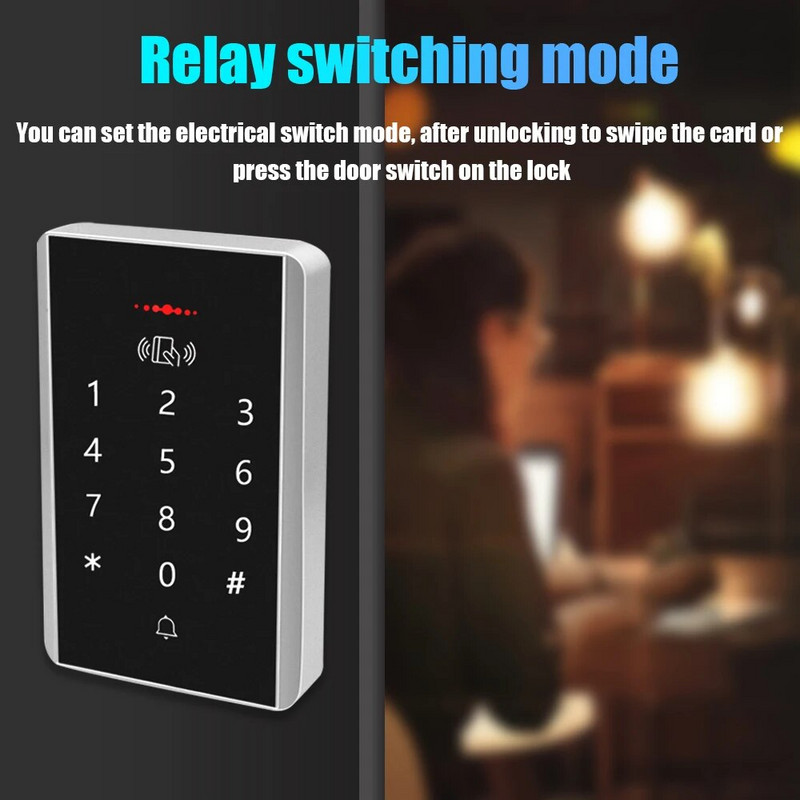 Controler de acces autonom RFID 125KhzControl acces Tastatură panou digital Cititor de carduri 13,56MHZ Sistem de blocare a ușii 2000 de utilizatori