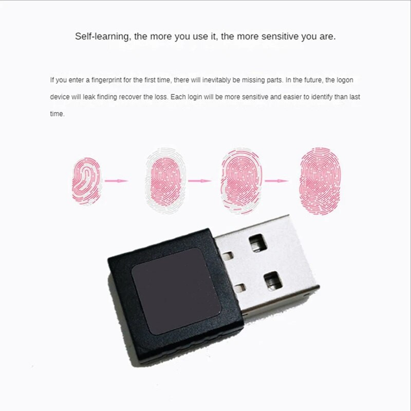 2X Mini USB Cititor de amprentă Dispozitiv Dispozitiv Cititor de amprentă USB pentru Windows 10 11 Hello Biometrics Cheie de securitate