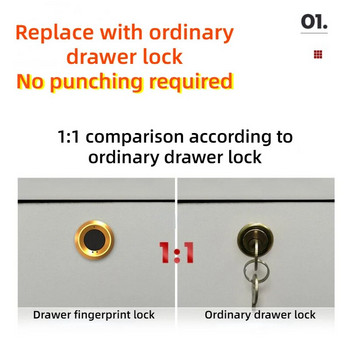 Златно интелигентно чекмедже Електронна ключалка Шкаф за съхранение Заключване с пръстов отпечатък Заключване на файл Заключване на шкафа Заключване на вратата на шкафа Заключване с пръстов отпечатък Мебели