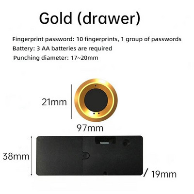 Zelta viedā atvilktne elektroniskās slēdzenes uzglabāšanas skapja pirkstu nospiedumu slēdzenes failu skapja slēdzenes skapja durvju pirkstu nospiedumu slēdzenes mēbeles