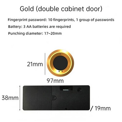 Zelta viedā atvilktne elektroniskās slēdzenes uzglabāšanas skapja pirkstu nospiedumu slēdzenes failu skapja slēdzenes skapja durvju pirkstu nospiedumu slēdzenes mēbeles