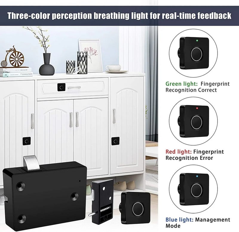 Punjiva baterija Identifikacija otiska prsta Brava za ormarić ladice 2. generacije pametna brava za namještaj