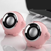 Ružičasti zvučnici za računalo za prijenosna računala Zvučnici USB 3,5 mm žičane reprodukcije glazbe HIFI stereo s mikrofonom za prijenosna računala