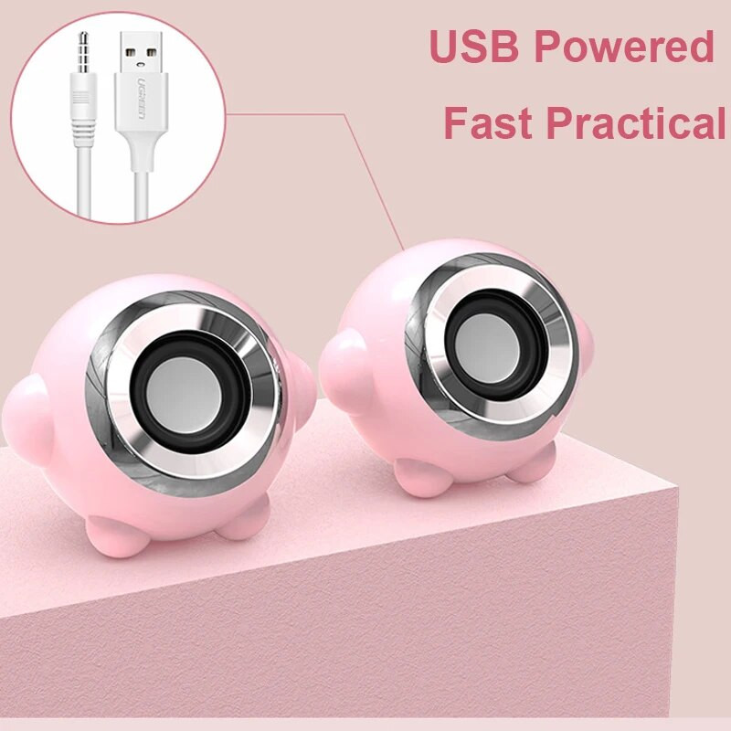 Ružičasti zvučnici za računalo za prijenosna računala Zvučnici USB 3,5 mm žičane reprodukcije glazbe HIFI stereo s mikrofonom za prijenosna računala