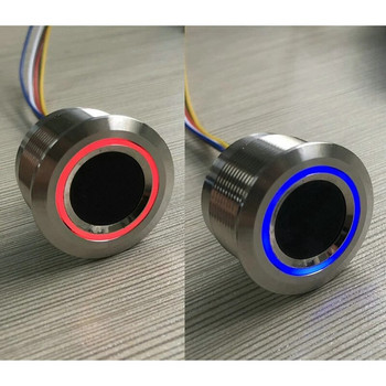 2X R503 Κυκλικός Στρογγυλός Δακτύλιος Ένδειξη LED Έλεγχος DC3.3V MX1.0-6Pin Χωρητικός σαρωτής μονάδας δακτυλικών αποτυπωμάτων-19Mm