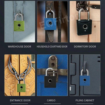 EGFirtor TTLock Bluetooth APP Έξυπνο λουκέτο Κλειδαριά δακτυλικών αποτυπωμάτων χωρίς κλειδί Mini τσάντα ταξιδιού Ηλεκτρονική κλειδαριά πόρτας