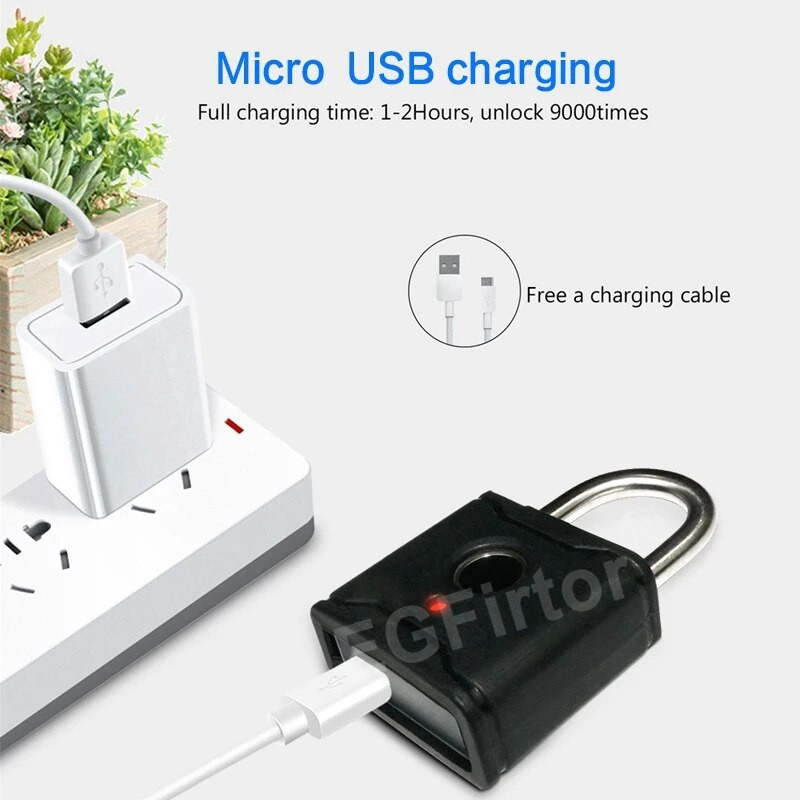 EGFirtor TTLock Bluetooth APP Pametni lokot Brava na otisak prsta Mini torba bez ključa Putna torba Elektronička brava na vratima