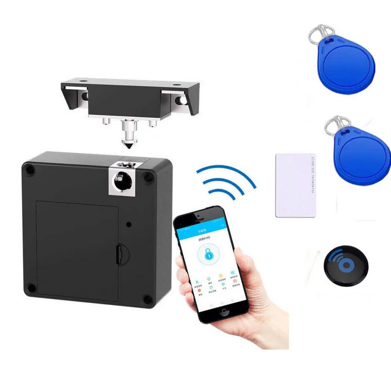 Pažangios elektroninės spynos Nematomos jutiklio spintelės užraktai Skaitmeninis išmanusis durų užraktas EMID IC kortelė stalčių spintos įrangai