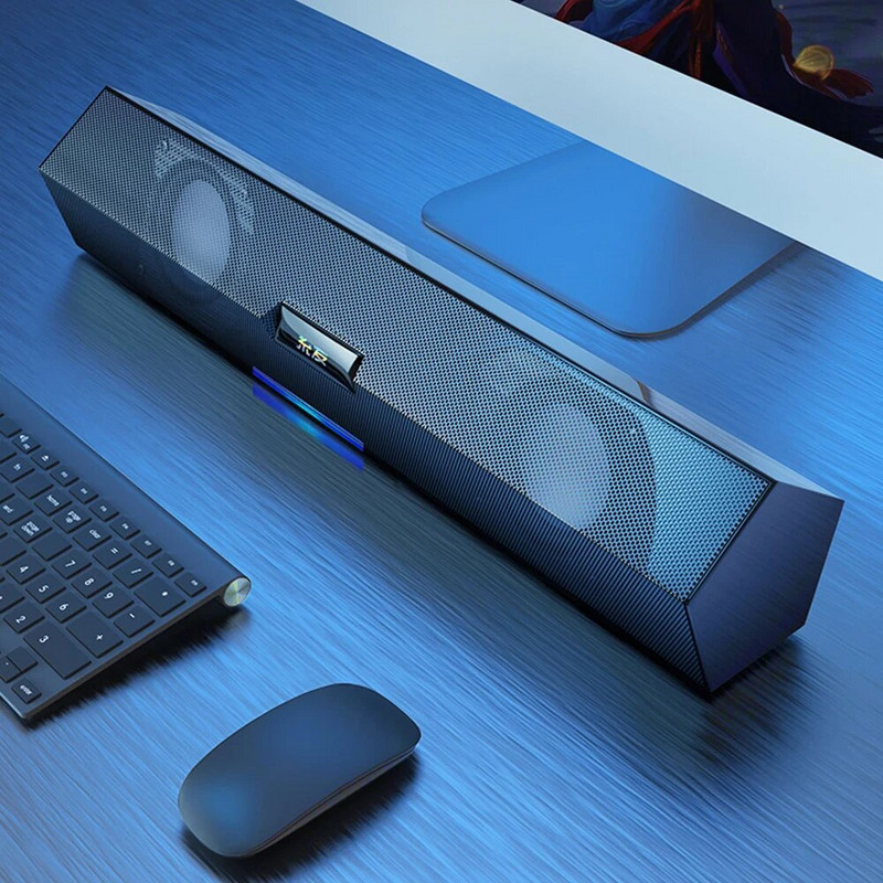 Stolni Bluetooth zvučnik Dvostruki zvučnik Bluetooth 5.0 HIFI Kućni Soundbar Subwoofer LED svjetlosni efekt Stereo računalni zvučnik