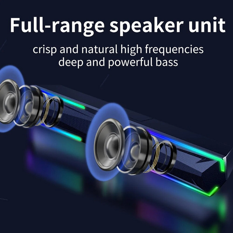 Garso juosta su žemųjų dažnių garsiakalbiu Namų kino garso sistema „Bluetooth“ garsiakalbis „Sound Bar“ 2,0 M USB kabelio garsiakalbiai, skirti televizoriaus kompiuteriui