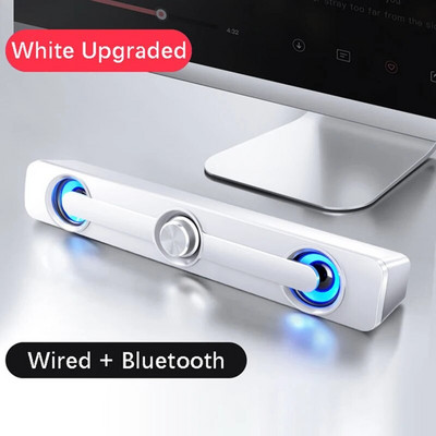 Vezetékes USB+Vezeték nélküli Bluetooth Számítógép Hangszóró Bar Sztereó Mélynyomó Basszus Hangszóró Surround Hangdoboz PC-hez Laptop Telefon TV Tablet
