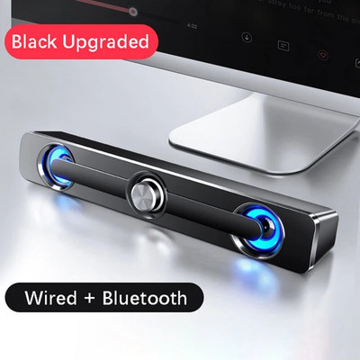 Vezetékes USB+Vezeték nélküli Bluetooth Számítógép Hangszóró Bar Sztereó Mélynyomó Basszus Hangszóró Surround Hangdoboz PC-hez Laptop Telefon TV Tablet