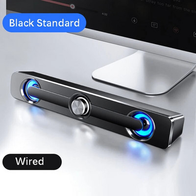 Vezetékes USB+Vezeték nélküli Bluetooth Számítógép Hangszóró Bar Sztereó Mélynyomó Basszus Hangszóró Surround Hangdoboz PC-hez Laptop Telefon TV Tablet