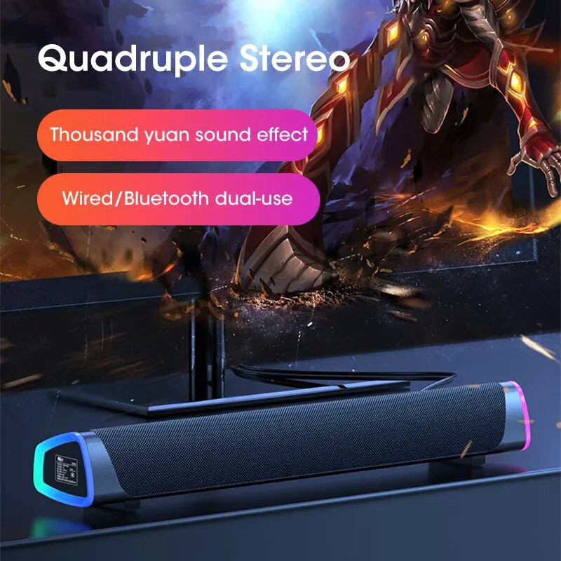 4D počítačové reproduktory Bluetooth 5.0 káblový reproduktor priestorový zvukový panel stereo subwoofer zvukový panel pre notebook PC
