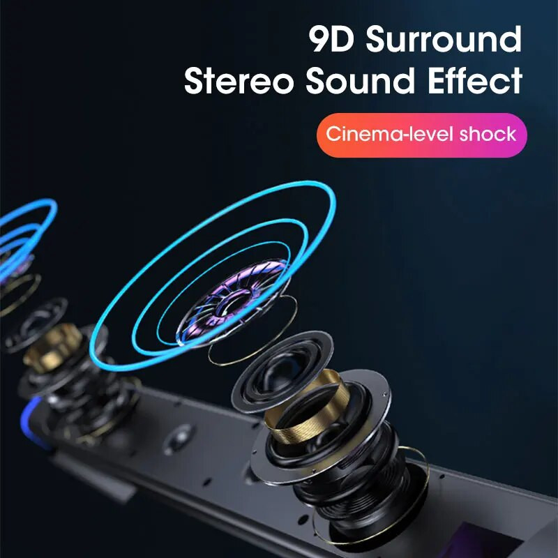4D počítačové reproduktory Bluetooth 5.0 káblový reproduktor priestorový zvukový panel stereo subwoofer zvukový panel pre notebook PC