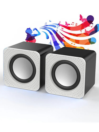 USB juhtmega arvutikõlar Bass Stereo Subwoofer Värviline LED-valgusti sülearvutitele nutitelefonidele MP3-mängija 3.5 pesa arvuti valjuhääldi jaoks